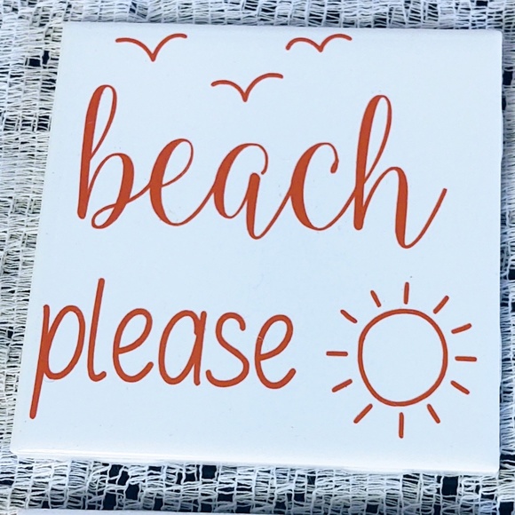 Set of 4 Ceramic Beach Quotes/Theme Coasters - Picture 4 of 6